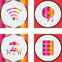 wifi sign and music cd Icon vector