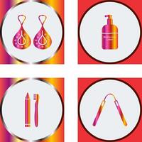 Earring and Lotion Icon vector