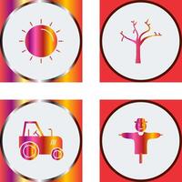 Sun and Tree Icon vector