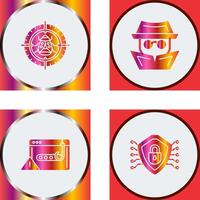 Bug Target and Hacker Icon vector