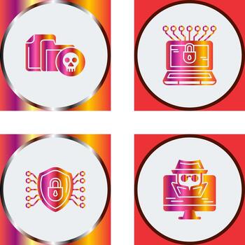 infectado archivo y dinero hackear icono vector