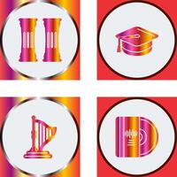 Column and Mortarboard Icon vector