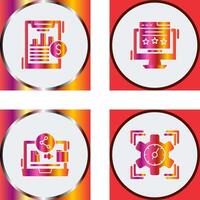 Financial Analytics and Webpage Icon vector