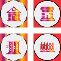 Dog House and Fireplace Icon vector