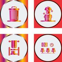 Trash Can and Laundary Icon vector