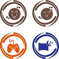 Tongue Out and Sleep Icon vector