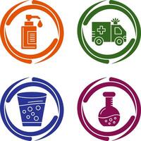 Hand Soap and Ambulance Icon vector