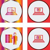 Online Stats and Online Study Icon vector