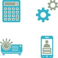 Calculator and Setting Icon vector