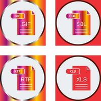 GIF and SQL Icon vector