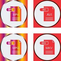 MP4 and AVI Icon vector