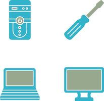 Cpu and Screw driver Icon vector