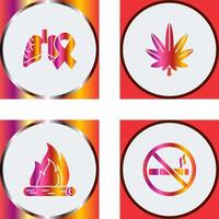 Cancer and Weed Icon vector