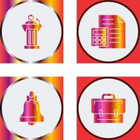 Podium and CalculatorSnack and Money Icon vector