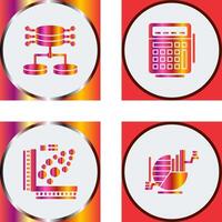 Structured Data and Calculator Icon vector