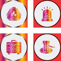 Caution Fire and Siren Icon vector