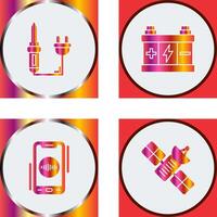 Soldering and Battery Icon vector