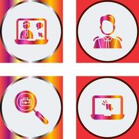 Online Job and Manager Icon vector