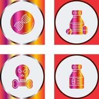 Dna and Tablets Icon vector