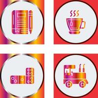 Tea and Diary Icon vector