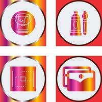 paint bucket and oil paint Icon vector