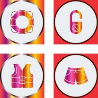 Life Preserver and Do Not Disturb Icon vector