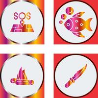 Sos and Fish Icon vector