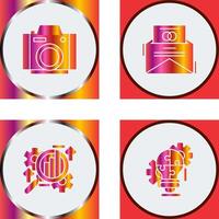 Photo Camera and Invitation Card Icon vector