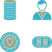 casino dealer and stack of coins Icon vector