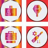 Identity Card and Stop Sign Icon vector