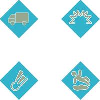 dangerous vehicle and danger of welding Icon vector