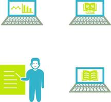 Online Stats and Online Study Icon vector