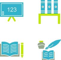 Classroom Board and Bookstand Icon vector