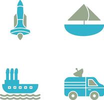 Rocket and Small Yacht Icon vector