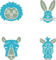 Sloth and Rabbit Icon vector