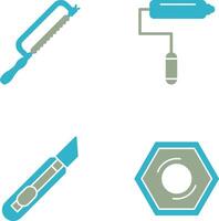 Hacksaw and Paint Roller Icon vector