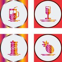 Iced Tea and Rainbow Drink Icon vector