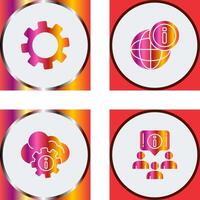 cogwheel and world Icon vector