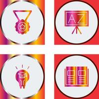 Medal and From A To Z Icon vector