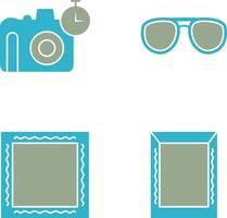 glasses and timer on camera Icon vector