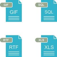 GIF and SQL Icon vector