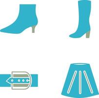 Boots with Heels and Long Boats Icon vector