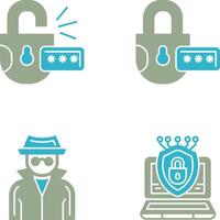 Unlock and Protect Icon vector