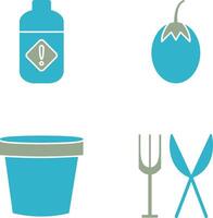 Vegetable plant and Pesticide Icon vector