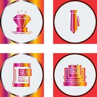 Diamond and Tie Icon vector