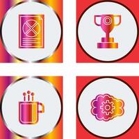 Pie Chart and Trophy Icon vector