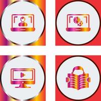 Flex Time and Online Lesson Icon vector