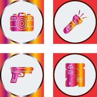 Camera and Flash Light Icon vector