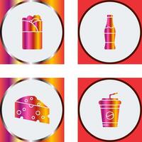 brocheta y soda icono vector