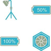 light stand and half battery Icon vector